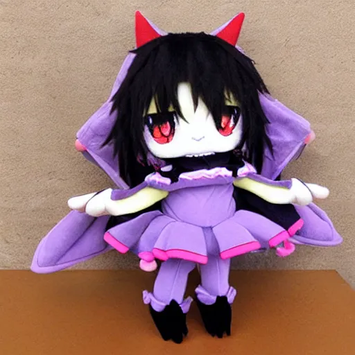 Image similar to cute fumo plush of a creature of the underworld, chibi demon girl