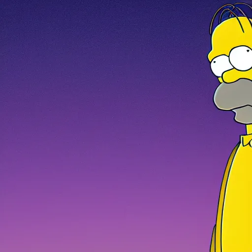 Image similar to CG Homer Simpson as Thanos, cinematic, 4K