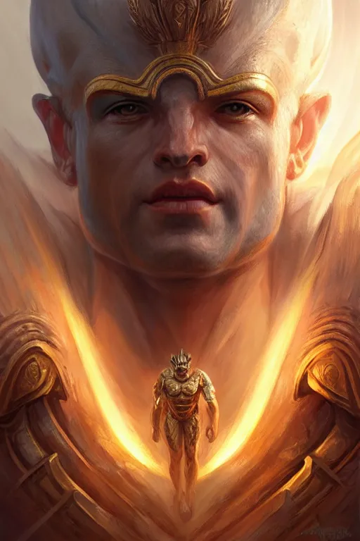 Image similar to apollo humanoid god of the sun, highly detailed, d & d, fantasy, highly detailed, digital painting, trending on artstation, concept art, sharp focus, illustration, art by artgerm and greg rutkowski and magali villeneuve