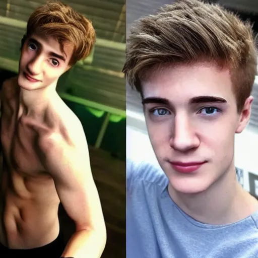 Image similar to “a realistic detailed photo of a guy who is an attractive humanoid who is half robot and half humanoid, who is a male android, twitch streamer Ninja Tyler Blevins, shiny skin, posing like a statue, blank stare”