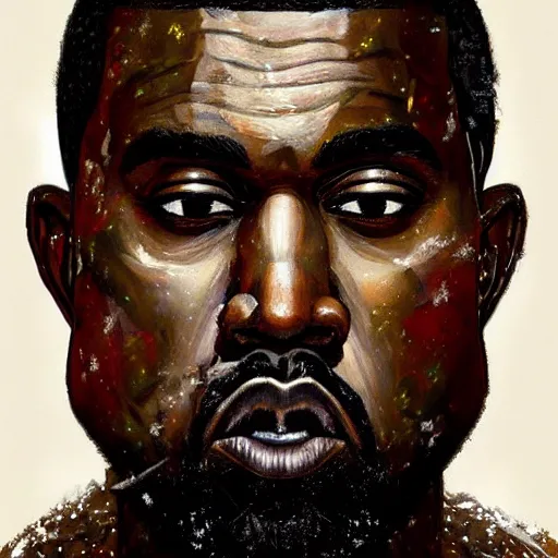 Prompt: Intricate five star Frost Zombie Kanye West facial portrait by Pablo Picasso and Greg Rutkowski, oil on canvas, HDR, cinematic, vibrant colors, photo realistic, hyperrealism,high detail, matte finish, high contrast, 3d depth, masterpiece, vivid colors, artstationhd