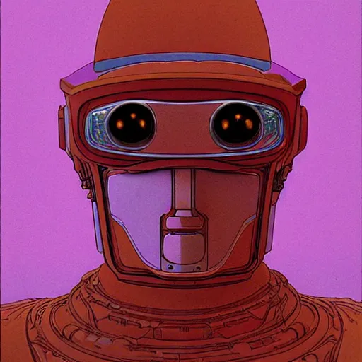 Image similar to portrait of a robot by moebius in the style of jean giraud