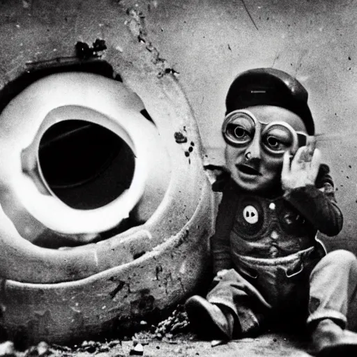 A minion suffering from shell shock during world war