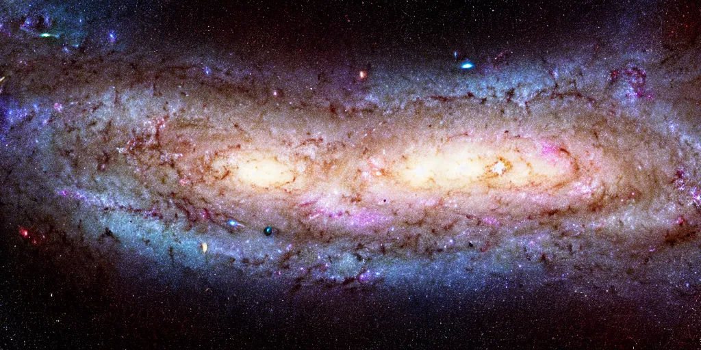 Image similar to milky way galaxy colliding with andromeda galaxy 4 billion years, 4 k hd, art, realistic