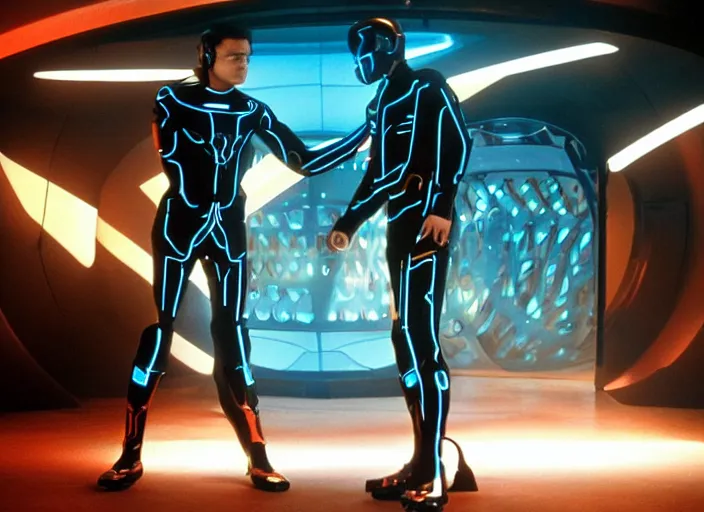 Prompt: scene from the 2 0 1 2 science fiction film tron