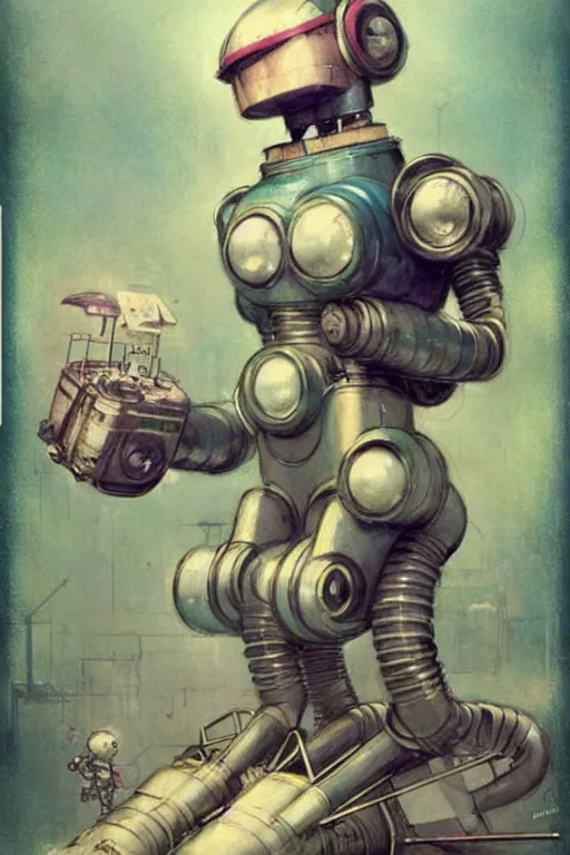 Image similar to ( ( ( ( ( 1 9 5 0 s retro future android robot circus. muted colors. childrens layout, ) ) ) ) ) by jean - baptiste monge,!!!!!!!!!!!!!!!!!!!!!!!!!