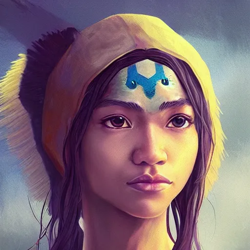 Prompt: “Zendaya, Mononoke-hime, fantasy, photorealistic, concept Art, ultra detailed portrait, 4k resolution”