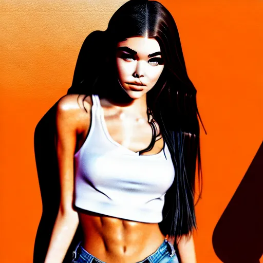 Prompt: madison beer in a dumpster dirty, coherent, 4 k, render, unity render, wallpaper, paparazzi photo