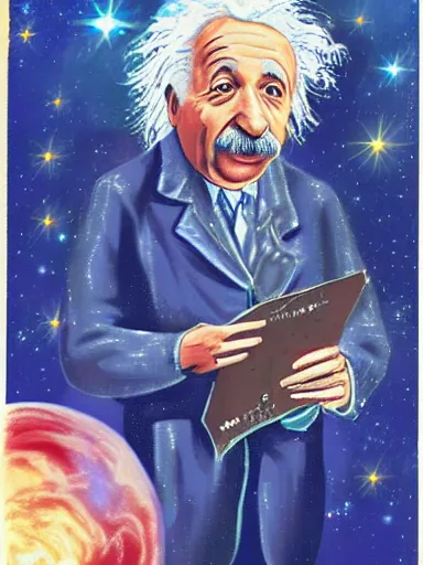 Image similar to einstein in space