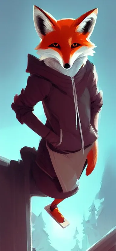 Image similar to a concept art of anthropomorphic fox in a hoodie hacking a notebook, artstation, digital art, oc commission, style by jordan grimmer and greg rutkowski