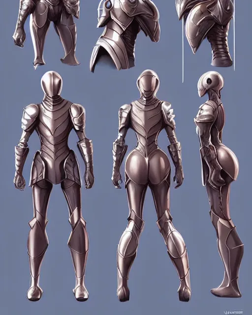 Image similar to concept art of a futurstic knight, wearing tight slim futurstic clothing. character sheet, whole body, whole figure, character design, reference model sheet, by wlop and artgerm | | cute - fine - fine details by stanley artgerm lau, wlop, rossdraws, and sakimichan, trending on artstation, brush strokes