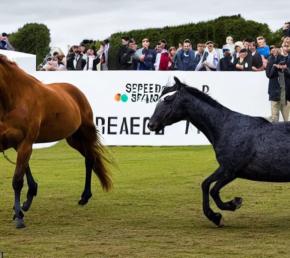 Prompt: A horse is setting a new record at the Goodwood Festival of Speed Hillclimb, award winning photo