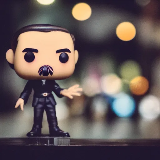 Image similar to joseph goebbels Funko pop, nazi memorabilia, toy photography, macro lens, bokeh, low depth of field, ultra detailed