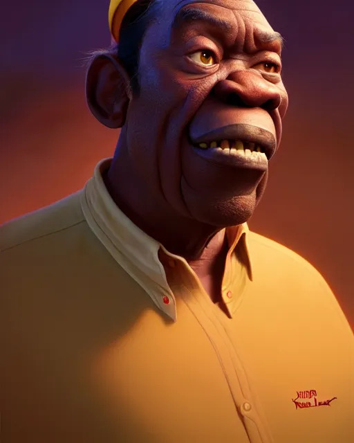 Image similar to disney pixar portrait 8 k photo of john lee hooker : : by weta, greg rutkowski, wlop, ilya kuvshinov, rossdraws, artgerm, annie leibovitz, rave, unreal engine, alphonse mucha : :