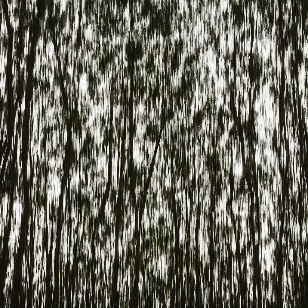 Image similar to long exposure photograph of eucalyptus trees moving by a strong wind, back light, sony ar 7 ii, photographed by trent parke