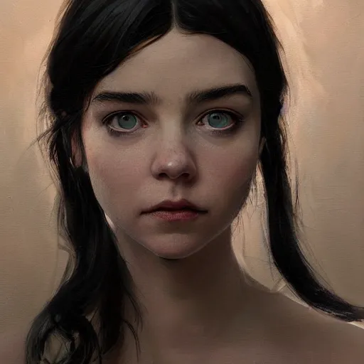 Image similar to expressive oil painting, alien dark fae girlboss based on jennifer connelly mixed with anya taylor - joy, bumpy mottled skin, big black feathered wings instead of arms, body horror, by yoshitaka amano, by greg rutkowski, by jeremy lipkinng, by artgerm, digital art, octane render