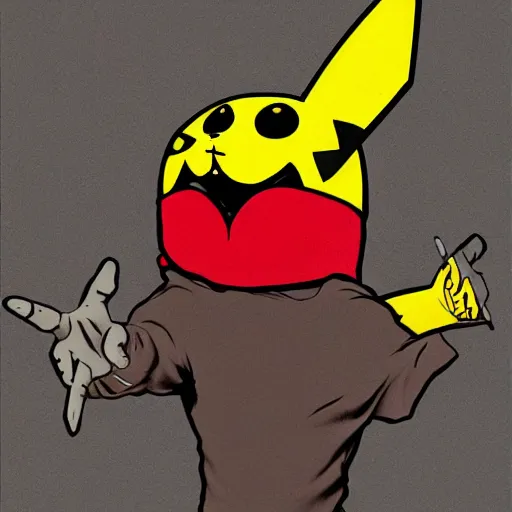 Image similar to Pop Art Surreal Horror Pikachu