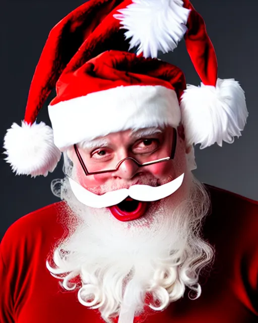 Prompt: face of an evil santa