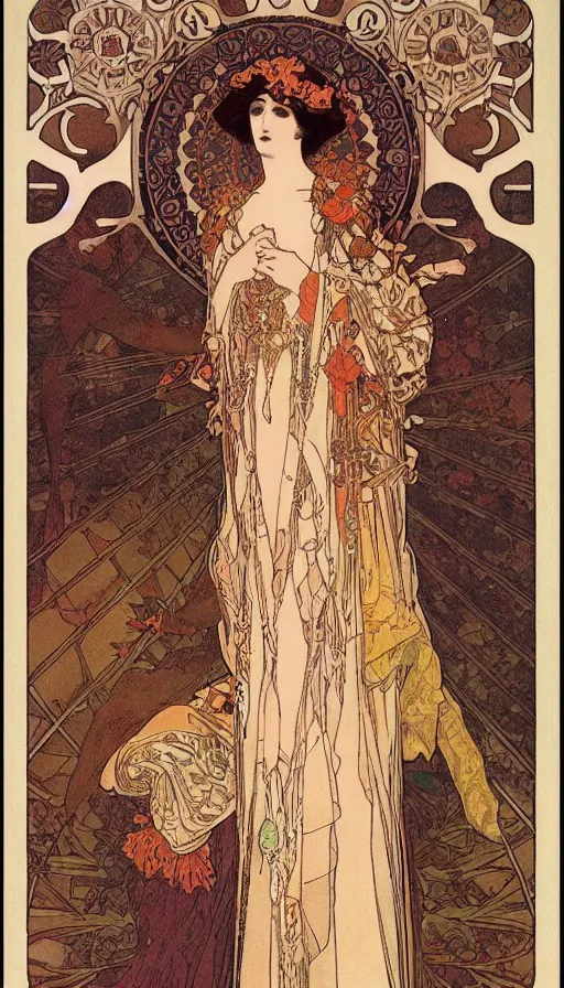 Image similar to the empress by mucha