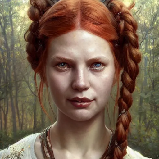 Image similar to pippi longstocking ultra realistic, concept art, intricate details, eerie, highly detailed, photorealistic, octane render, 8 k, unreal engine. art by artgerm and greg rutkowski and charlie bowater and magali villeneuve and alphonse mucha