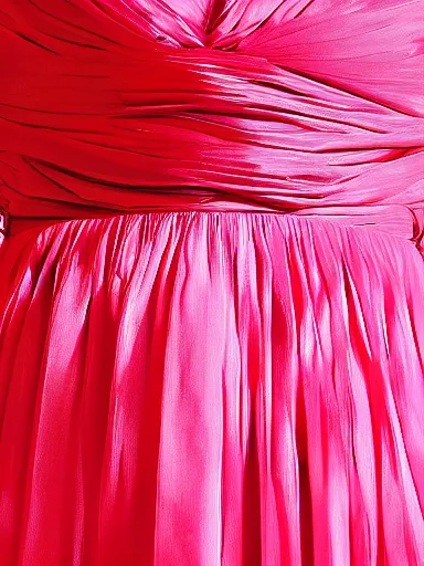 Image similar to studio photograph of a beautiful dress, pink and red color scheme, vivid colors, photorealist, 4 k