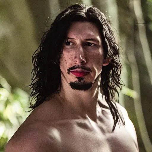 Image similar to adam driver as tarzan