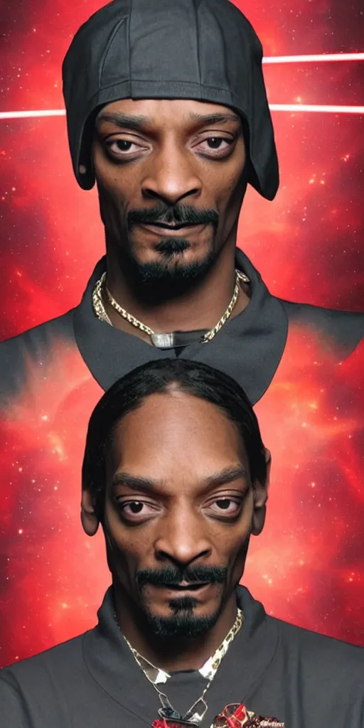 Prompt: snoop dogg in star wars,red eye,red laser