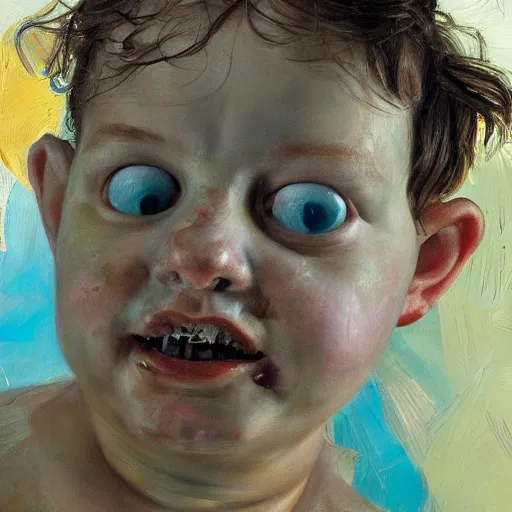 Prompt: high quality high detail painting by lucian freud and jenny saville, hd, happy, cute, pretty, turquoise