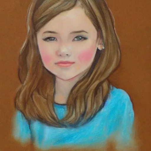 Image similar to sketch painting of a portrait of a 8 year old girl