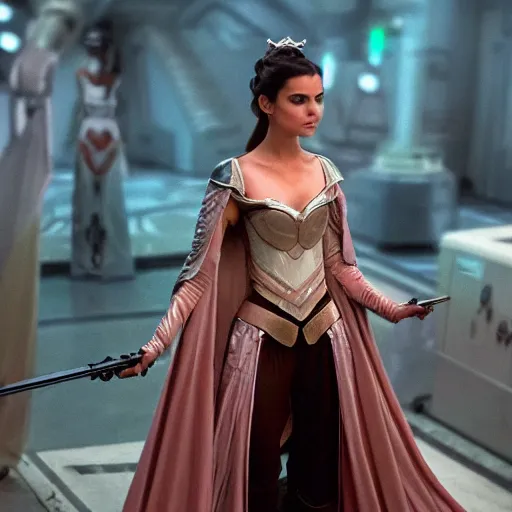 Image similar to victoria justice as princess padme in star wars episode 3, 8k resolution, full HD, cinematic lighting, award winning, anatomically correct