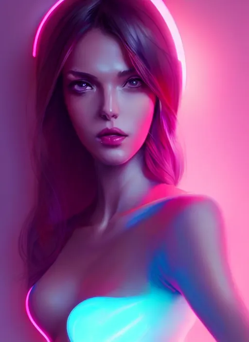 Image similar to glossy tube top, elegant, cyber neon lights, highly detailed, digital photography, trending in artstation, trending in pinterest, glamor pose, concept, smooth, sharp focus, art by artgerm and greg rutkowski