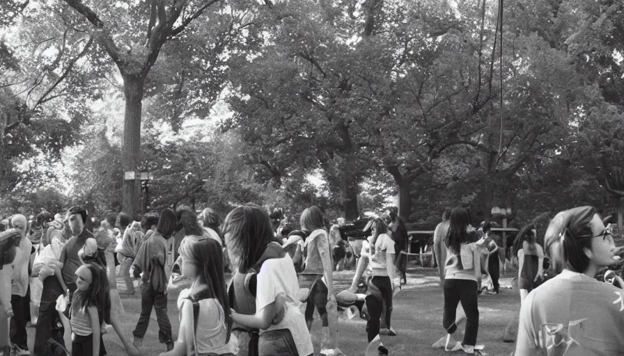 Prompt: 1990s candid photo of the best day at the park, cinematic lighting, cinematic look, UHD