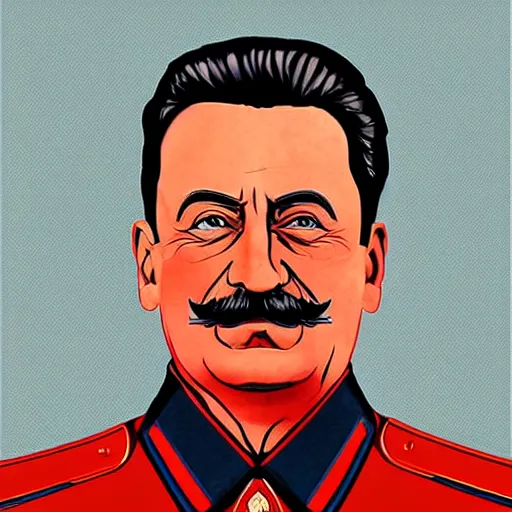 Image similar to digital art of stalin, elegant