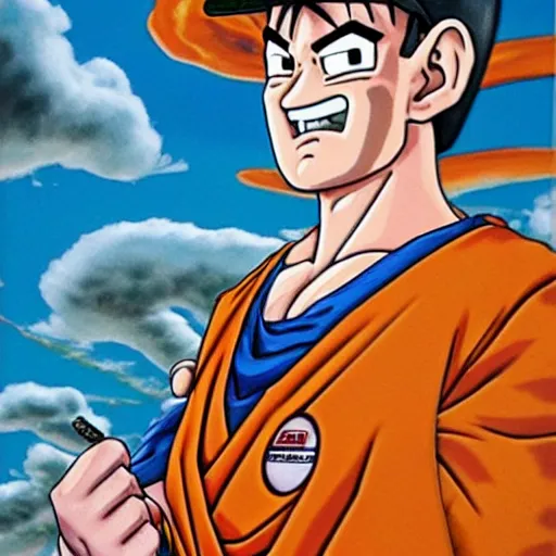 Prompt: Painting of David Koechner, official, detailed, character dragonball, award winning artwork, Akira Toriyama