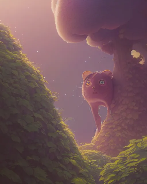 Image similar to highly detailed surreal vfx portrait of catubs from studio ghibli, stephen bliss, unreal engine, greg rutkowski, loish, rhads, beeple, makoto shinkai and lois van baarle, ilya kuvshinov, rossdraws, tom bagshaw, alphonse mucha, global illumination, detailed and intricate environment