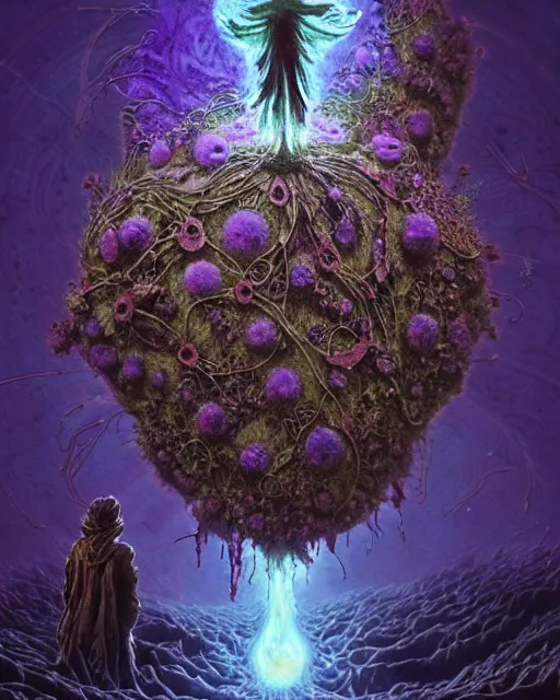 Image similar to the platonic ideal of flowers, rotting, insects and praying of cletus kasady carnage thanos dementor wild hunt doctor manhattan chtulu mandelbulb mandala howl's moving castle botw davinci heavy rain, d & d, fantasy, ego death, decay, dmt, psilocybin, concept art by greg rutkowski and ruan jia