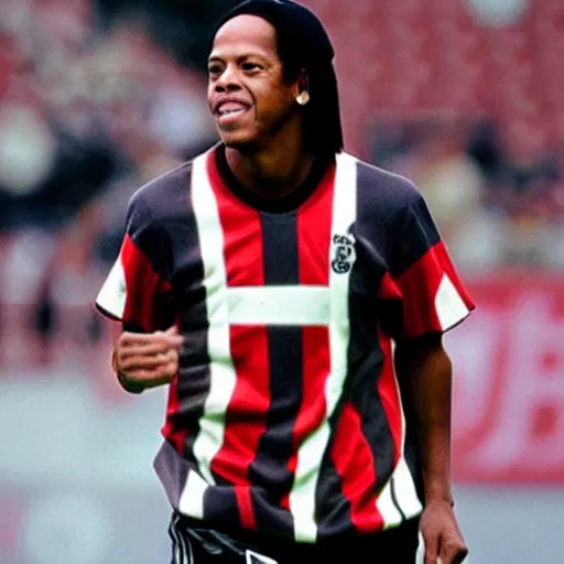 Prompt: photograph, Ronaldinho playing for AFC Ajax Amserdam
