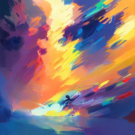 Prompt: acrylic palette knife, impressionism and expressionism, bold pastel colors, expressive brushstrokes, overall sense of movement in the composition. a warp drive hitting infinite density, by andreas rocha, trending on artstation