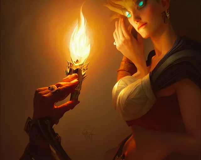 Image similar to torch in a dark room, deep focus, intricate, elegant, highly detailed, digital painting, artstation, concept art, matte, sharp focus, illustration, hearthstone, art by artgerm and greg rutkowski and alphonse mucha