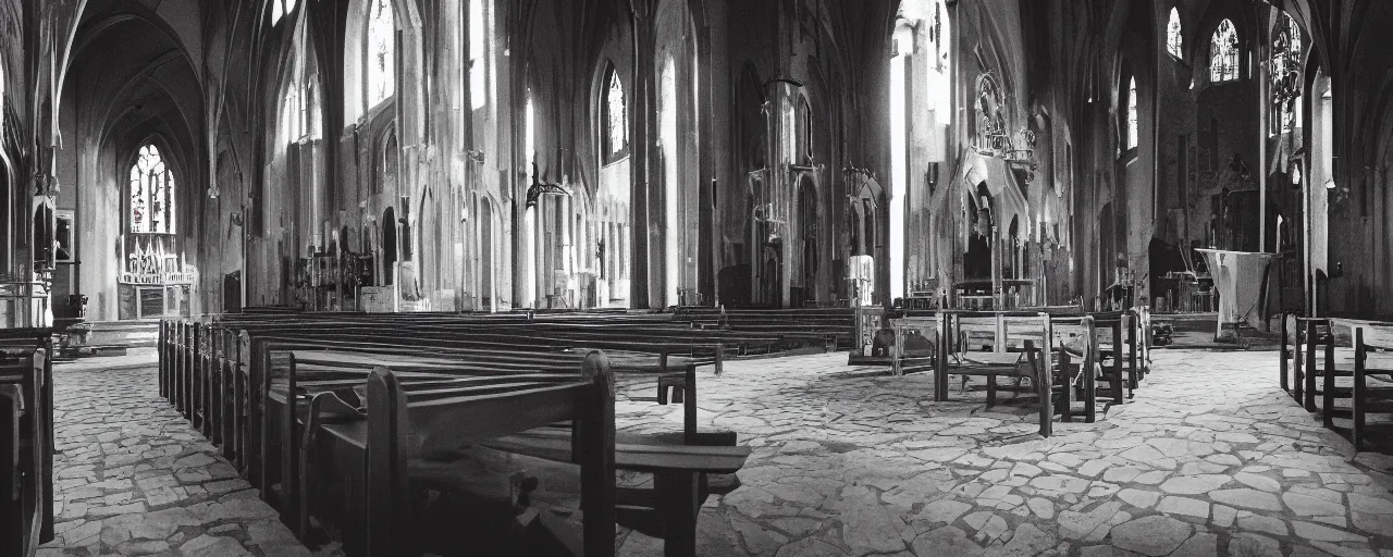 Image similar to interior of a church with an altar of spaghetti, canon 5 0 mm, cinematic lighting, photography, retro, film, kodachrome, closeup