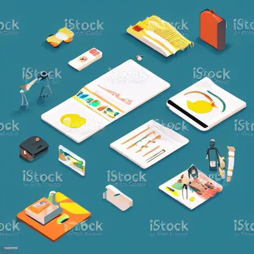 Image similar to top trending items from amazon isometric view vector art