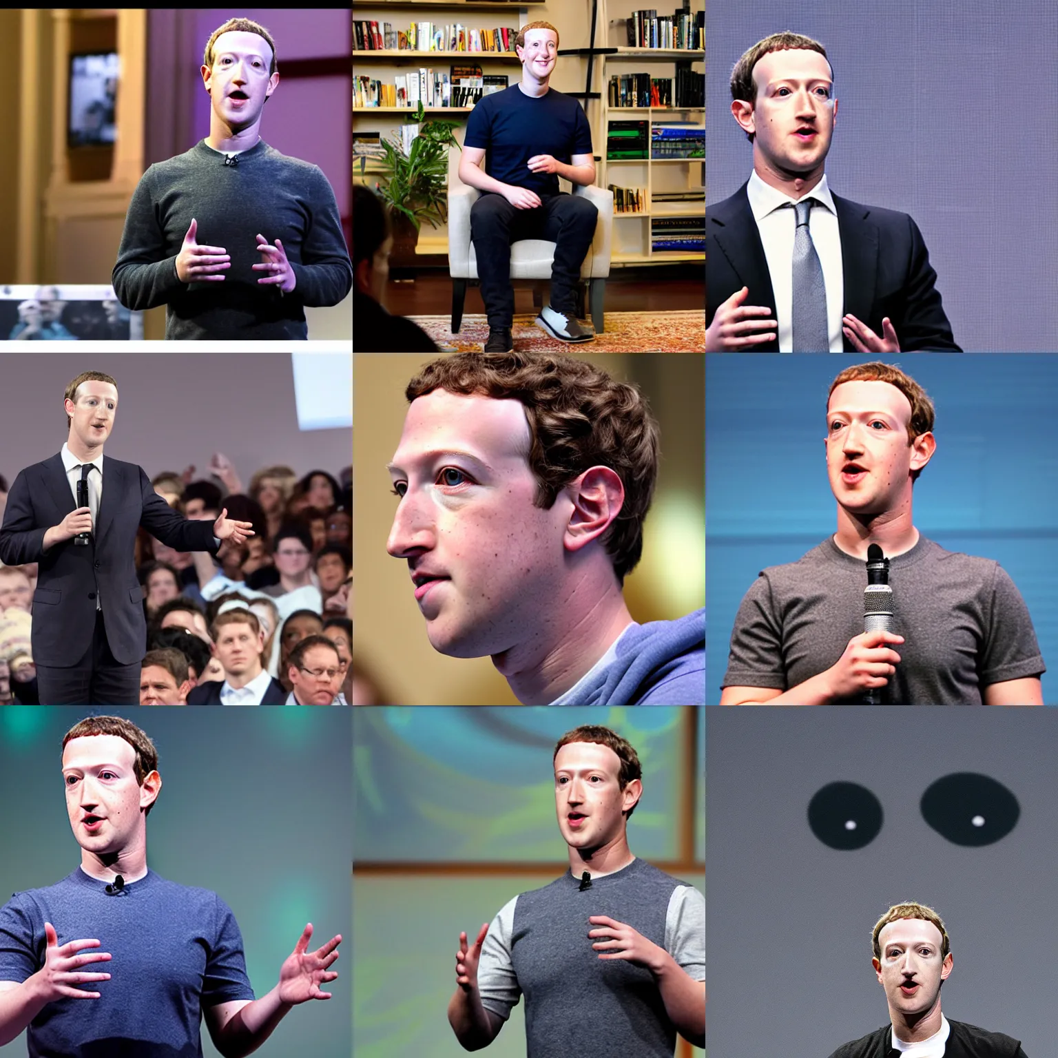 Prompt: mark zuckerberg holding a live from