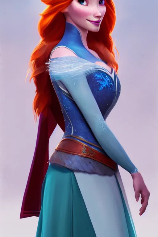 Image similar to elsa from frozen cosplaying as triss merigold, highly detailed, digital painting, artstation, concept art, smooth, sharp focus, elegant, illustration, unreal engine 5, 8 k, art by artgerm and greg rutkowski and edgar maxence