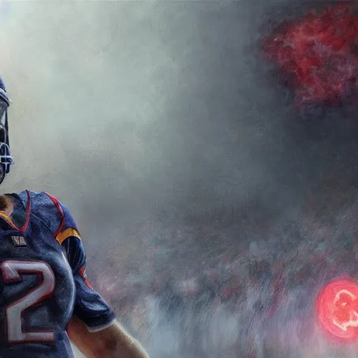 Image similar to Case Keenum, artstation hall of fame gallery, editors choice, #1 digital painting of all time, most beautiful image ever created, emotionally evocative, greatest art ever made, lifetime achievement magnum opus masterpiece, the most amazing breathtaking image with the deepest message ever painted, a thing of beauty beyond imagination or words, 4k, highly detailed, cinematic lighting