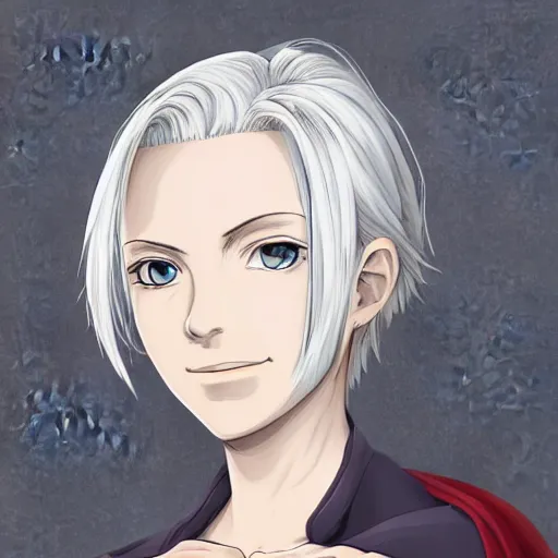 Prompt: portrait of a woman with short white hair, medium shot, illustration, highly detailed, high quality, by edward elric