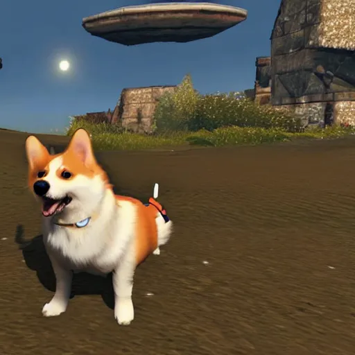 Image similar to Corgis in no man's sky