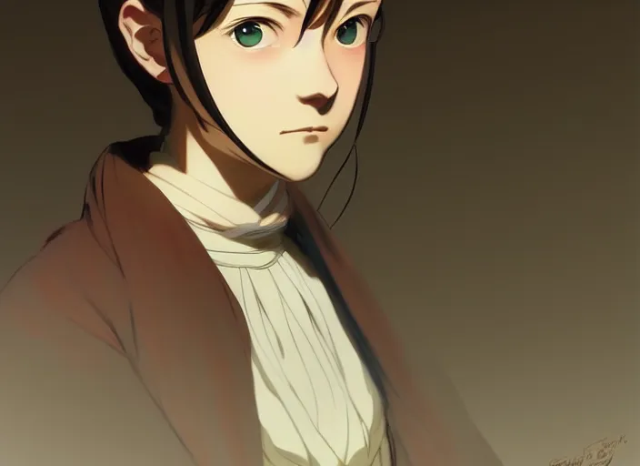 Prompt: 1 8 4 5 florence nightingale as teen, character face study, faces only, concept art finely detailed perfect art, painted by greg rutkowski makoto shinkai takashi takeuchi studio ghibli, pinterest, cevagraf comics