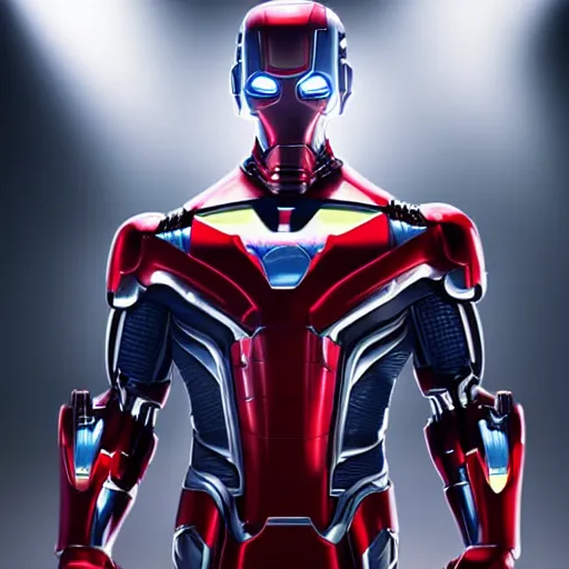 Image similar to still photo of marvel ultron styling on superman, highly detailed, photorealistic portrait, bright studio setting, studio lighting, crisp quality and light reflections, unreal engine 5 quality render