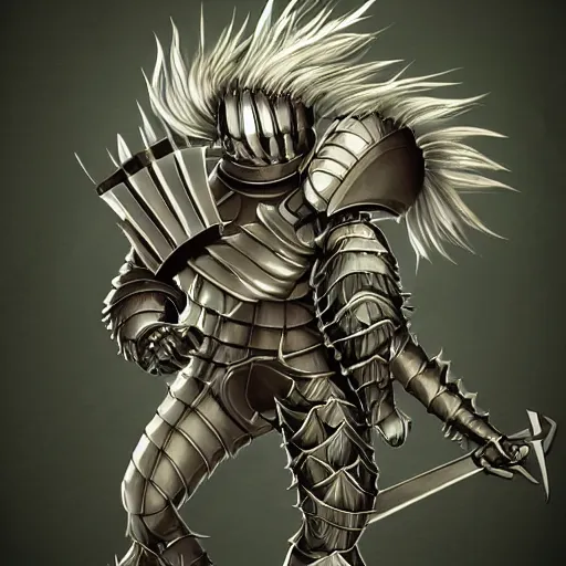 Prompt: A humanoid artichoke knight, highly detailed, digital art, sharp focus, trending on art station, plant, anime art style