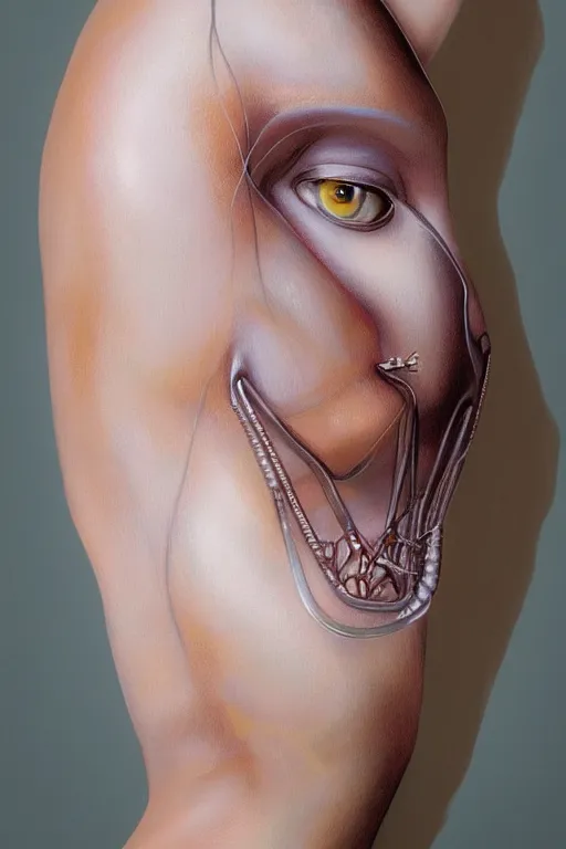 Prompt: portrait of beautiful biomechanical woman by shimoda hikari, detailed, realistic skin color